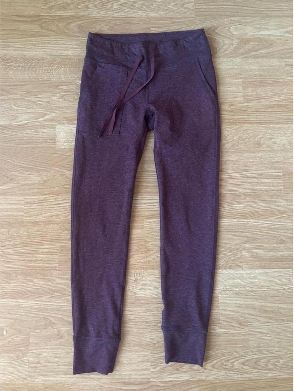 Aerie Heather Purple Burgundy Cuffed Legging Joggers Size Medium
